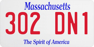 MA license plate 302DN1