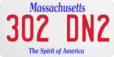 MA license plate 302DN2