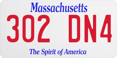 MA license plate 302DN4