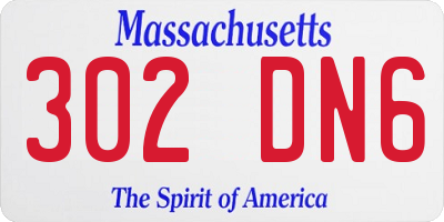 MA license plate 302DN6