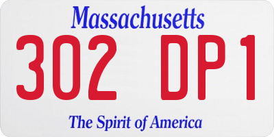 MA license plate 302DP1
