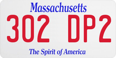 MA license plate 302DP2