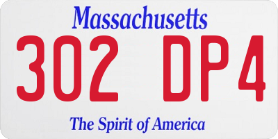 MA license plate 302DP4