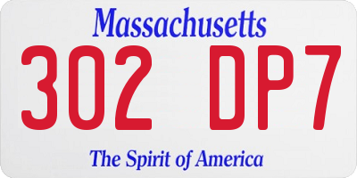 MA license plate 302DP7