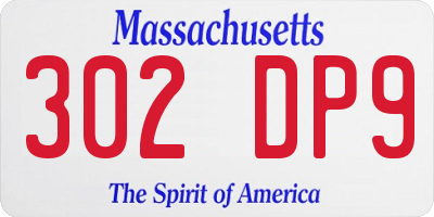 MA license plate 302DP9
