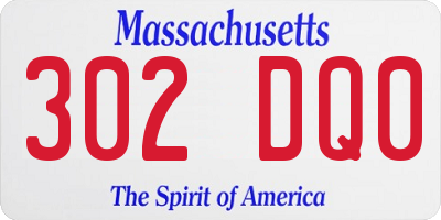 MA license plate 302DQ0