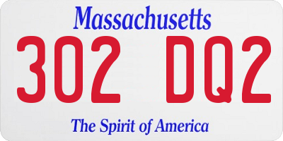 MA license plate 302DQ2