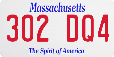 MA license plate 302DQ4