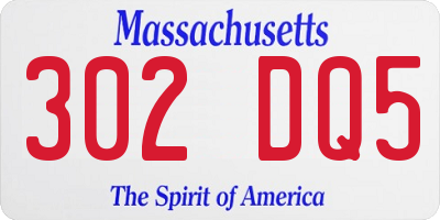 MA license plate 302DQ5