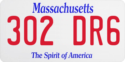 MA license plate 302DR6