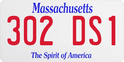 MA license plate 302DS1