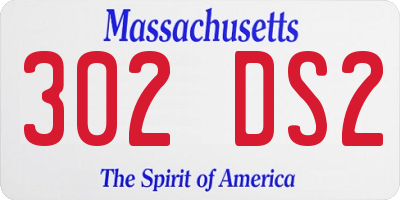 MA license plate 302DS2