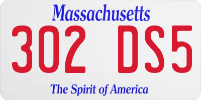 MA license plate 302DS5
