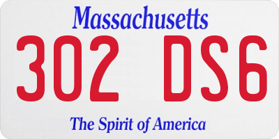 MA license plate 302DS6