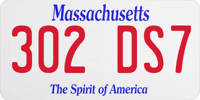 MA license plate 302DS7