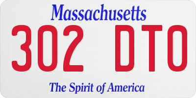 MA license plate 302DT0