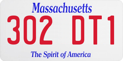MA license plate 302DT1