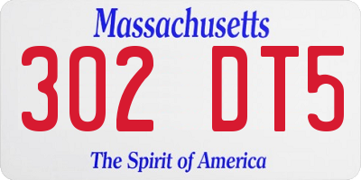 MA license plate 302DT5