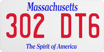 MA license plate 302DT6