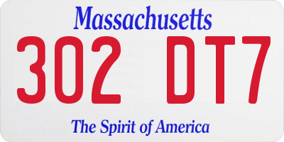 MA license plate 302DT7