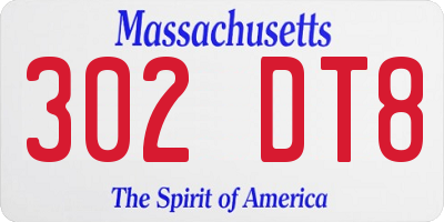 MA license plate 302DT8