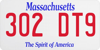 MA license plate 302DT9