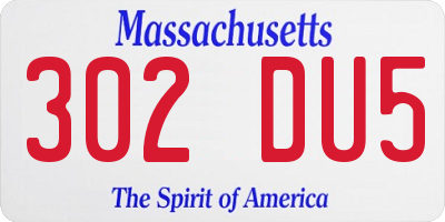 MA license plate 302DU5