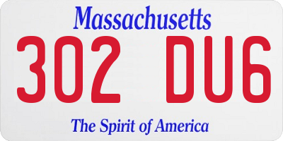 MA license plate 302DU6