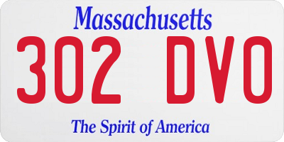 MA license plate 302DV0