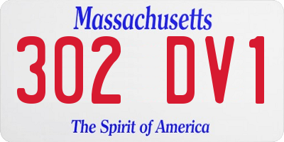 MA license plate 302DV1