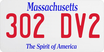 MA license plate 302DV2