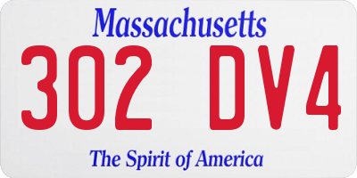 MA license plate 302DV4