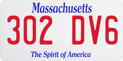 MA license plate 302DV6