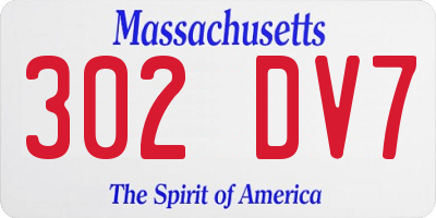 MA license plate 302DV7