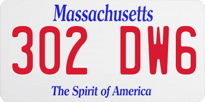 MA license plate 302DW6