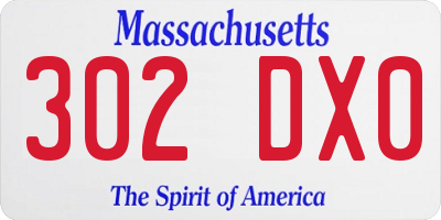 MA license plate 302DX0