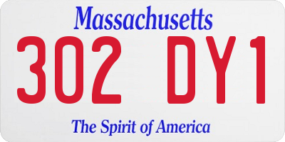 MA license plate 302DY1