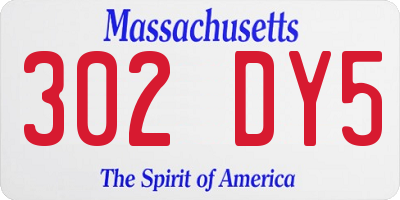 MA license plate 302DY5