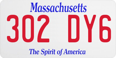 MA license plate 302DY6