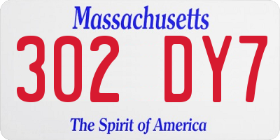 MA license plate 302DY7