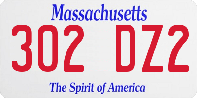 MA license plate 302DZ2