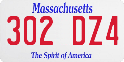 MA license plate 302DZ4