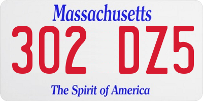MA license plate 302DZ5
