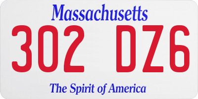 MA license plate 302DZ6