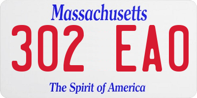 MA license plate 302EA0