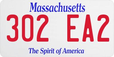 MA license plate 302EA2