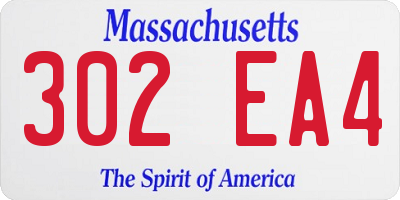 MA license plate 302EA4