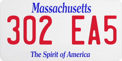 MA license plate 302EA5