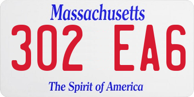 MA license plate 302EA6
