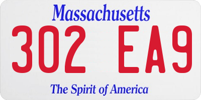 MA license plate 302EA9